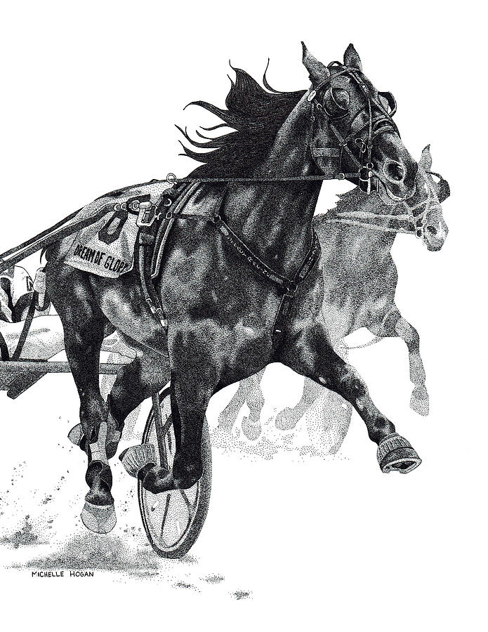 Off and Trotting Drawing by Michelle Hogan
