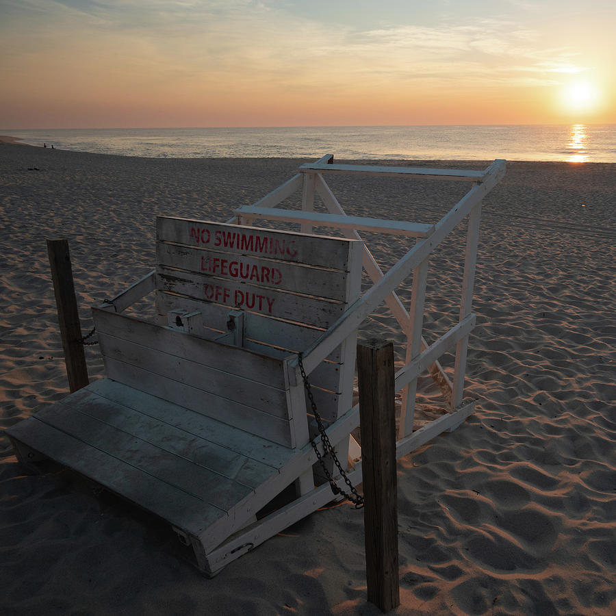 Off Duty Lifeguard Chair at Sunrise Photograph by Matthew DeGrushe