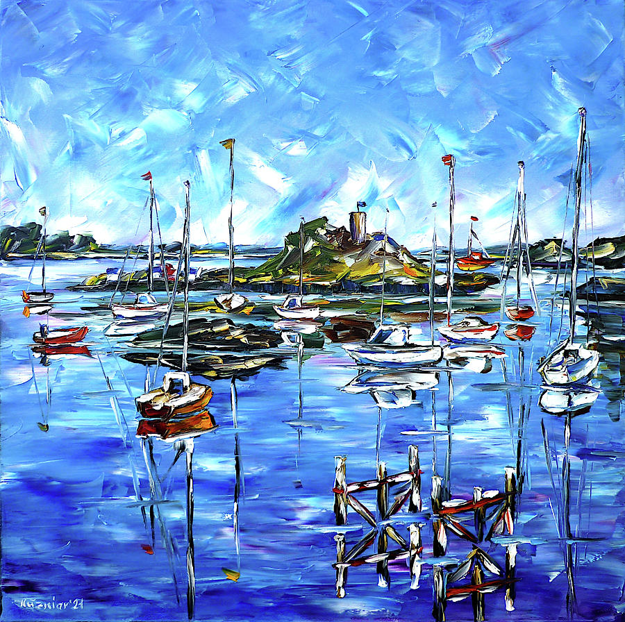 Off The Coasts Of Brittany Painting by Mirek Kuzniar