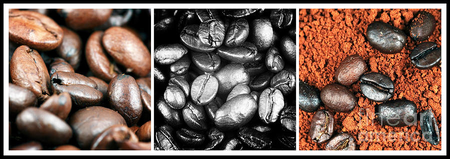 Coffee Beans Triptych Photograph by John Rizzuto