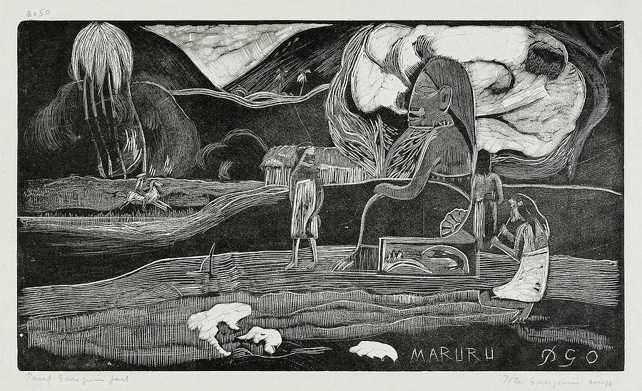 Impressionism Drawing - Offerings of Gratitude, Maruru, from the Noa Noa Suite by Paul Gaugin