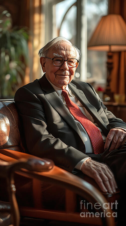 Office Warren Buffett dressed in a black suit by Asar Studios Painting ...