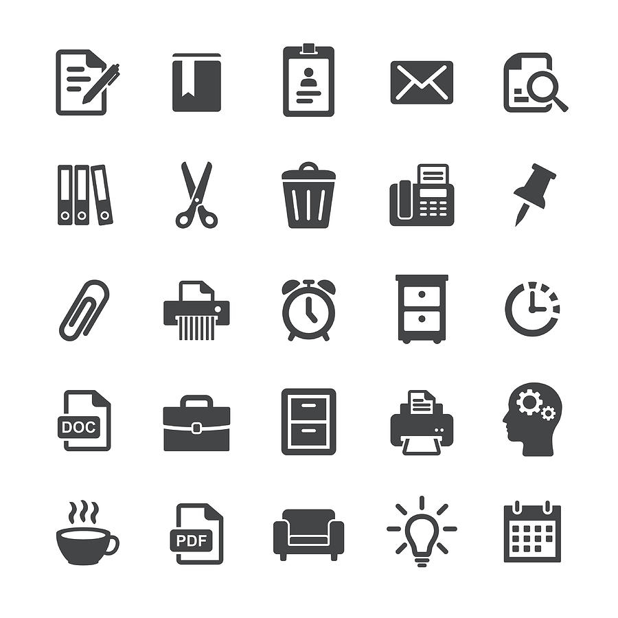 Office Work Icons - Smart Series Drawing by -victor-