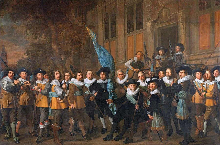 Officers and other civic guardsmen of the IVth District of Amsterdam Painting by Nicolaes Eliaszoon Pickenoy