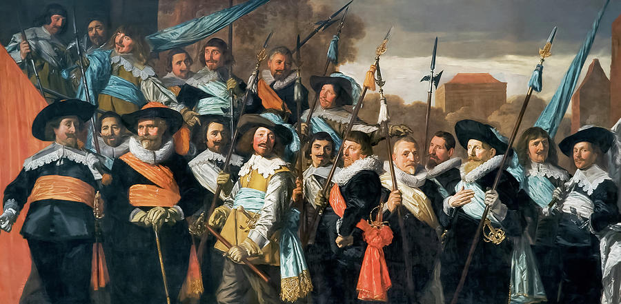 Frans Hals Painting - Officers and sub-alterns of the St George Civic Guard by Frans Hals by Mango Art
