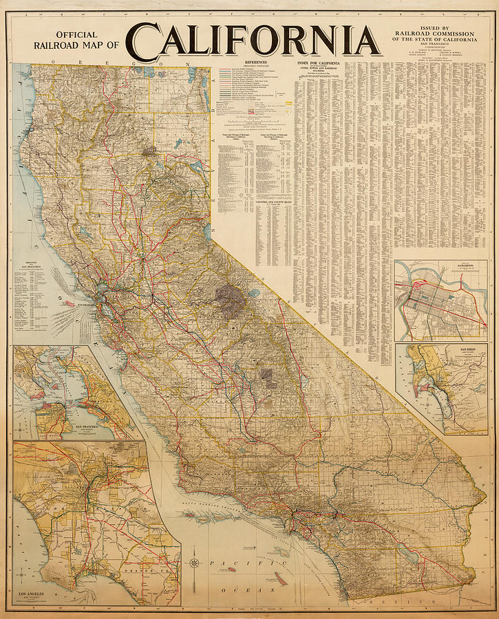 Official Railroad Map of California Issued By Railroad Commission of ...