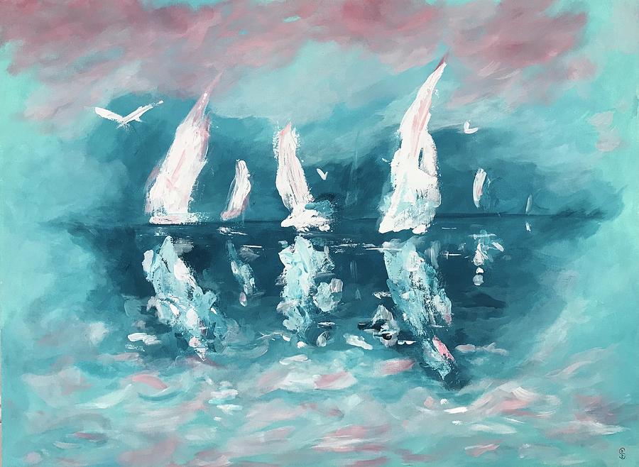 Offshore  Painting by Deborah Smith