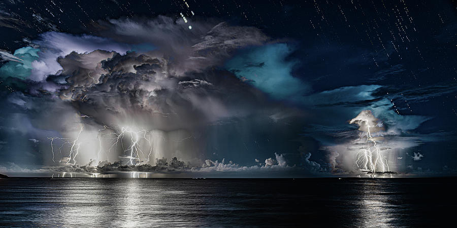 Offshore Lightning Storm in Mazatlan Mexico Photograph by Tommy Farnsworth