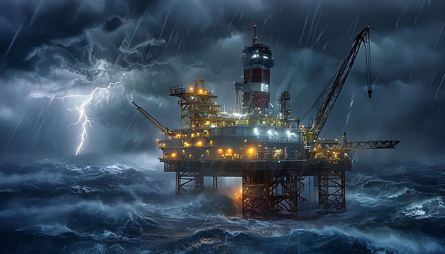 Offshore oil rig Digital Art by Mango Art Offshore oil rig Digital Art by Mango Art