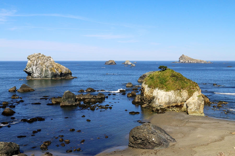 Beach Photograph - Offshore Rocks - Crescent City California by Art Block Collections