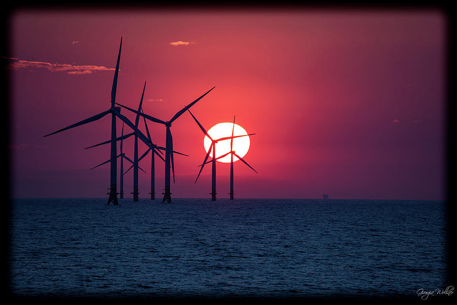 Offshore Wind Farm at Sunset Photograph by Giorgia Wollner - Fine Art ...