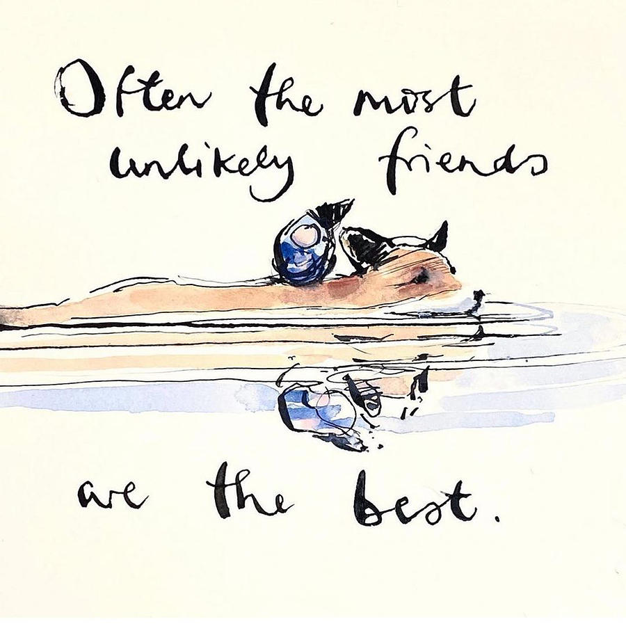 often-the-most-unlikely-friends-are-the-best-painting-by-charlie