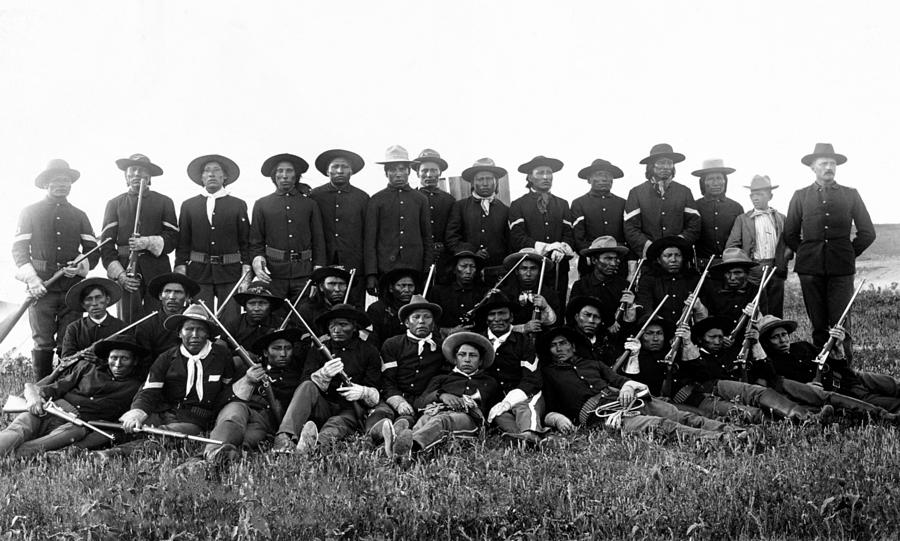 Ogallala Indian Scouts - Lakota Sioux - John J. Pershing Commanding - 1891 Photograph by War Is Hell Store