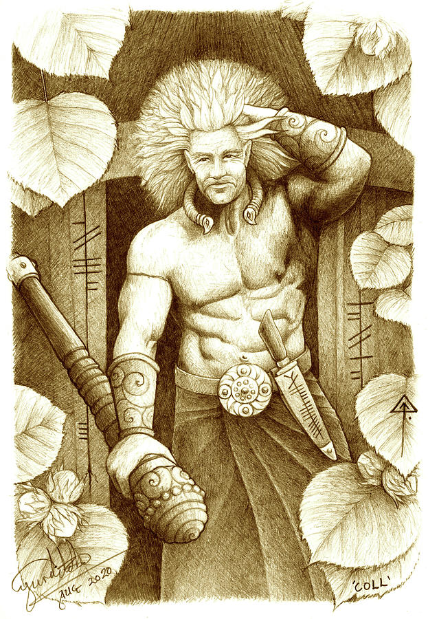Ogma god of the Ogham Drawing by Yuri Leitch