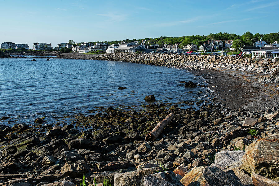 Ogunquit Maine Marginal Way at Perkins Cove Beautiful Blue Sky Photograph by Toby McGuire