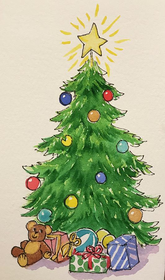 Oh Christmas Tree Painting by Marilyn Jacobson