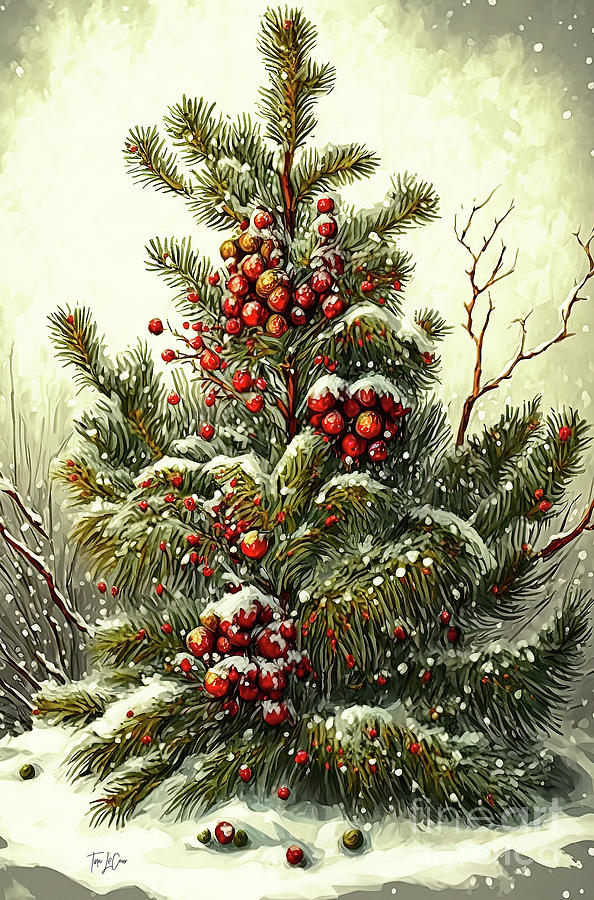 Winter Painting - Oh Christmas Tree by Tina LeCour
