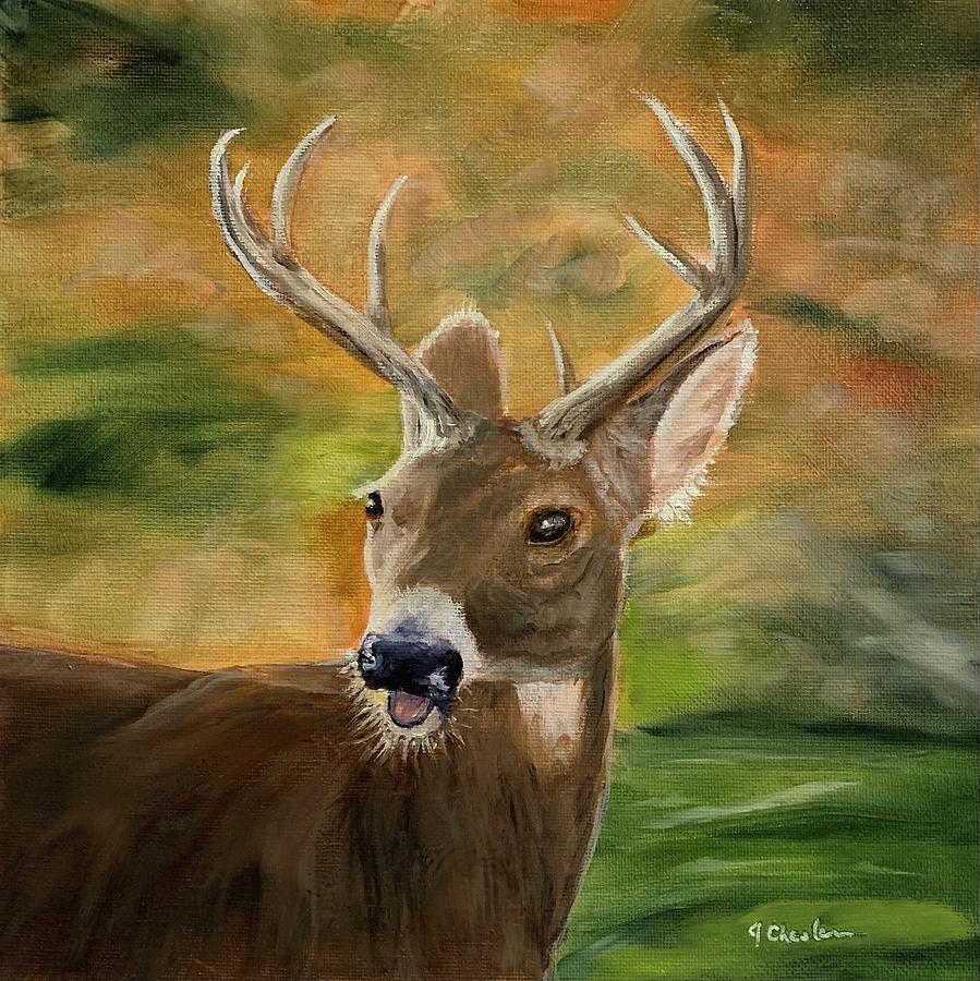 Oh Deer Painting by Jan Chesler