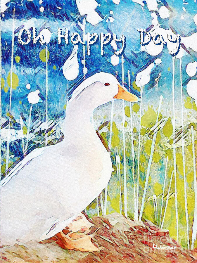 Oh Happy Day Duck Mixed Media by Linda Weinstock