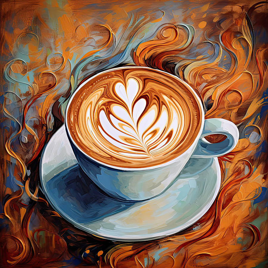 Oh My Latte Digital Art by Lourry Legarde
