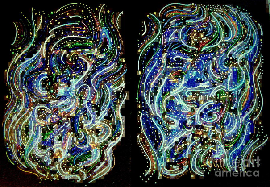 Oh Night of Stars and Planets Mixed Media by Nancy Kane Chapman