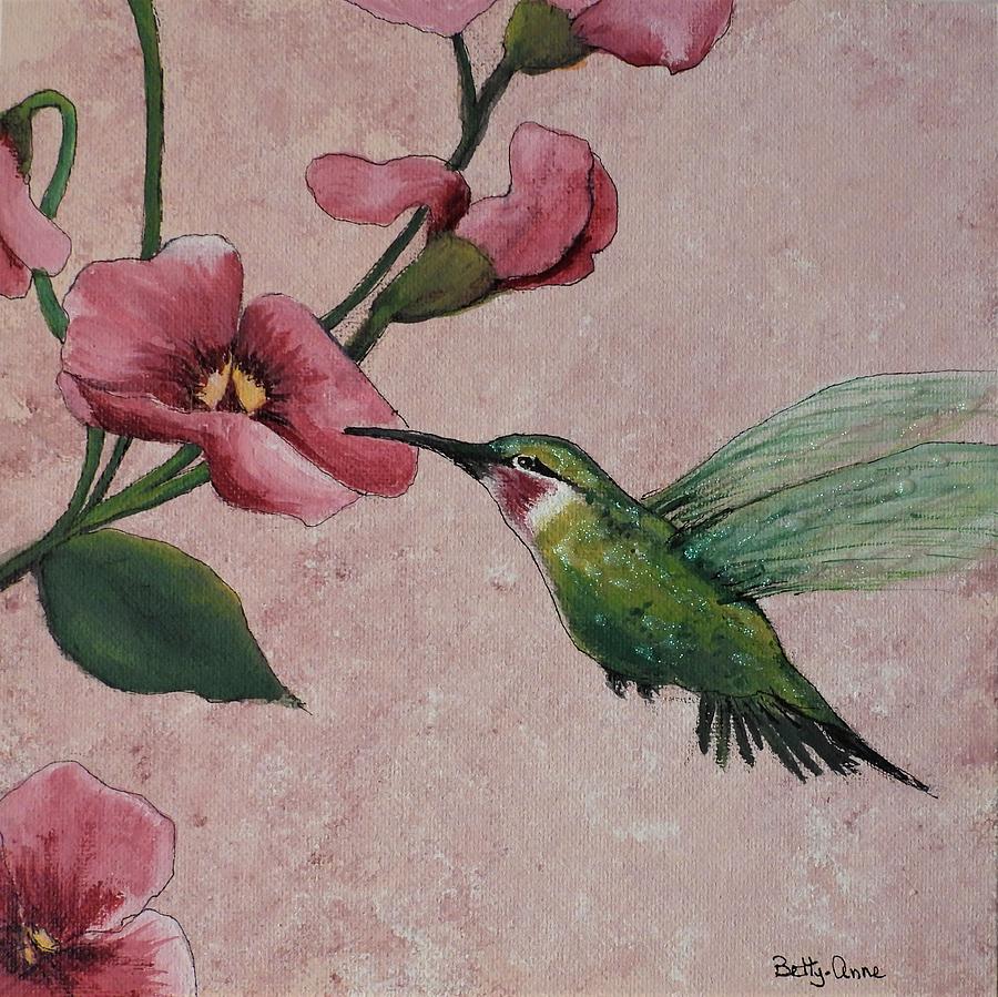 Hummingbird Painting - Oh Sweetpea by Betty-Anne McDonald