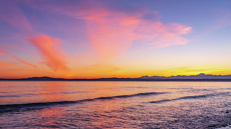 Sunset Photograph - Oh What A Sky - Seattle Washington by Tim Reagan