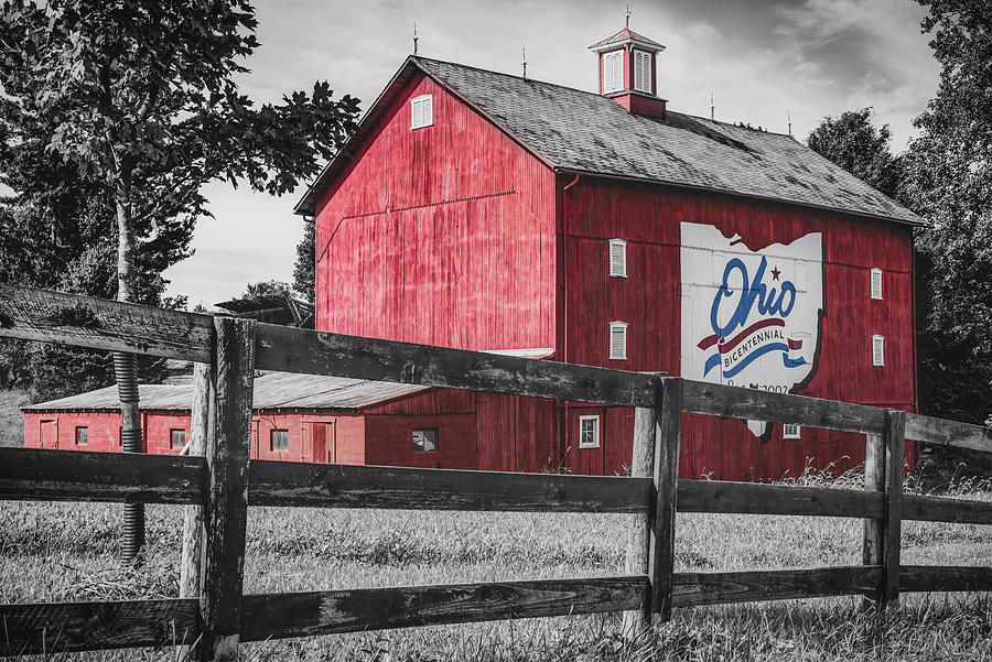 Ohio Bicentennial Barn in Red White and Blue Photograph by Gregory Ballos