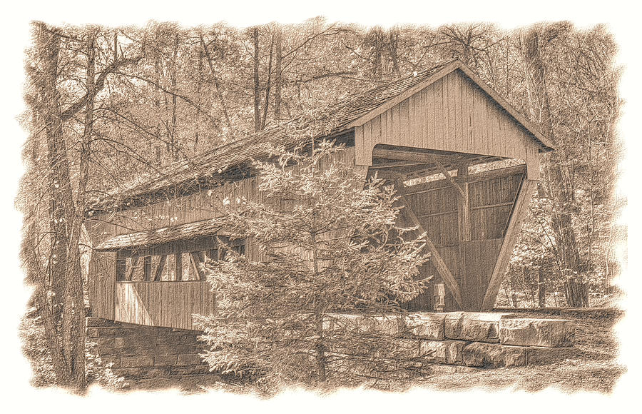 Ohio Country Roads - George Hutchins Covered Bridge No. 8SBP  Alley Park, Lancaster, Fairfield Cty Photograph by Michael Mazaika