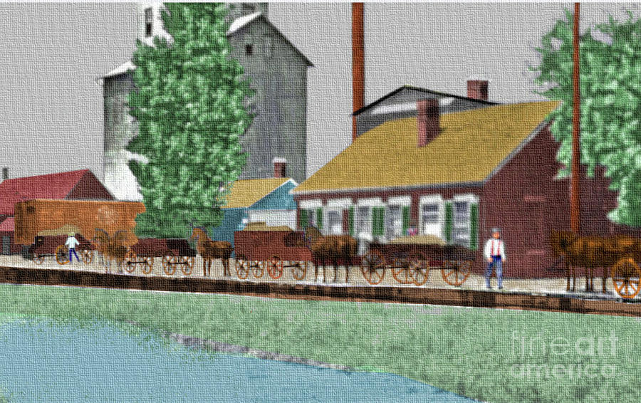 Ohio Erie Canal circa 1911  Colorized Digital Art by Charles Robinson