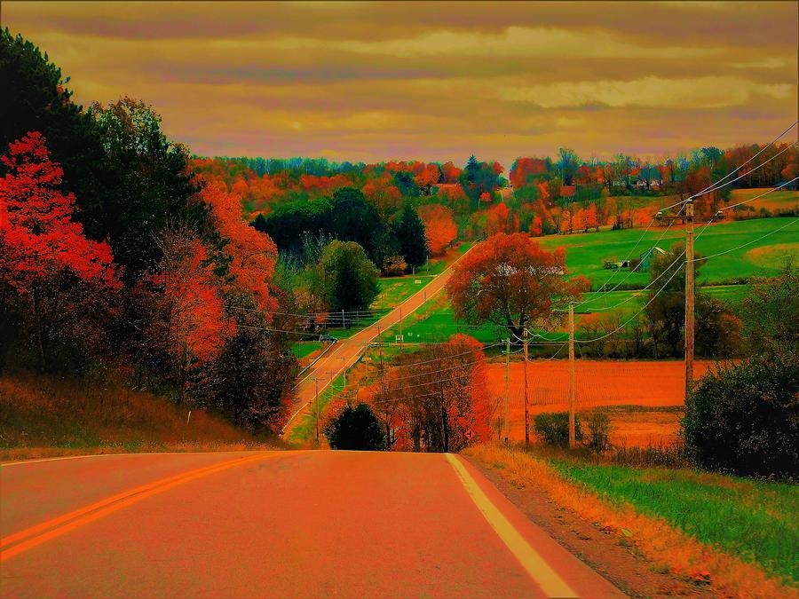 - Ohio Fall Back Road Photograph by THERESA Nye