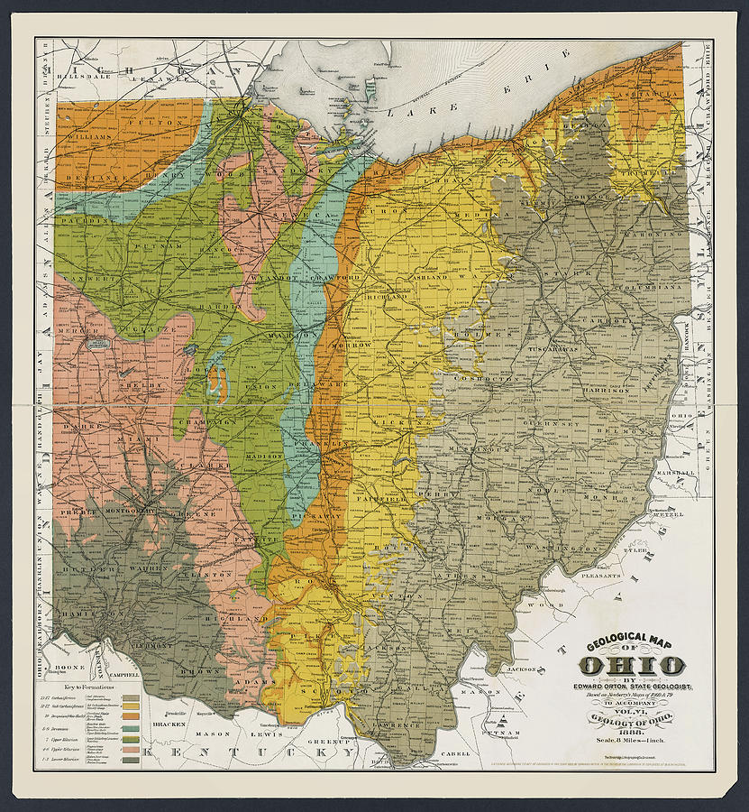 Ohio Geological Map 1888 Photograph by Phil Cardamone