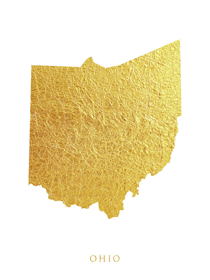 Ohio Gold Map #75 Digital Art by Michael Tompsett