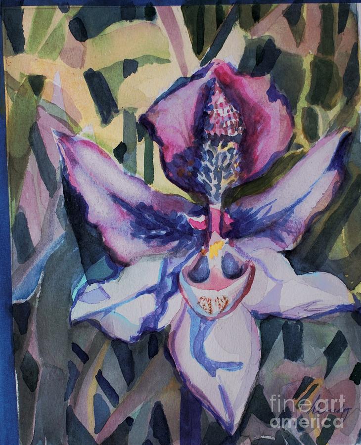 Ohio Pink Grass Orchid Painting by Mindy Newman