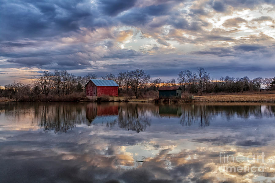 Ohio Red Barn Reflection Photograph by Teresa Jack