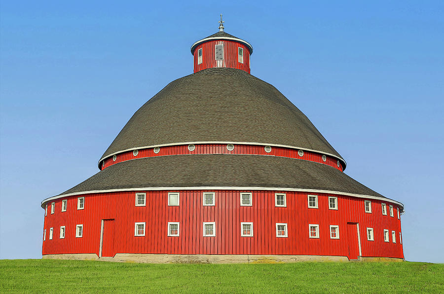 Ohio Red Round Barn In Summer Mixed Media by Dan Sproul