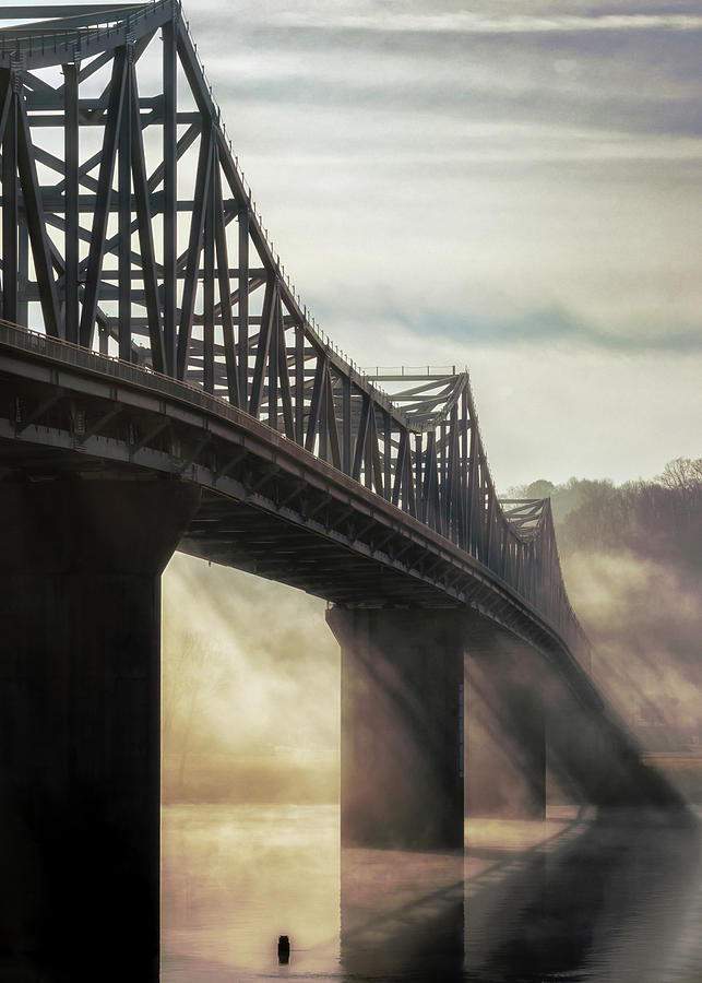 Ohio River Bridge in Silhouette Photograph by Susan Rissi Tregoning