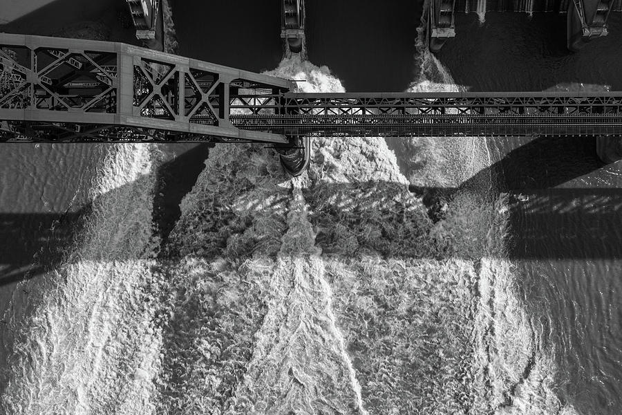 Ohio RIver Dam and Railroad Bridge  Photograph by John McGraw