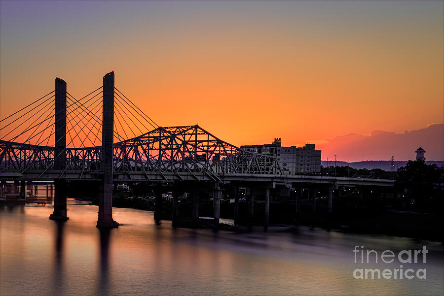 Ohio River Sunset at Louisville KY Photograph by Shelia Hunt