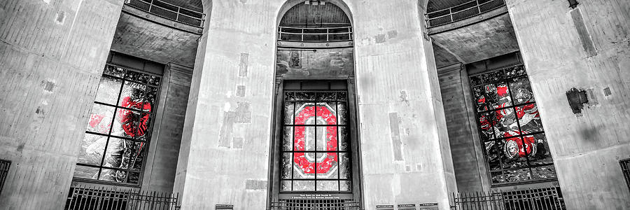 Black And White Photograph - Gateway To Ohio Greatness Panorama - Selective Color Edition by Gregory Ballos