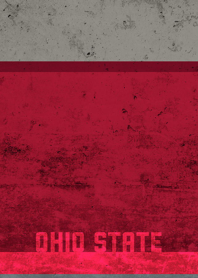 University Mixed Media - Ohio State Team Colors College University Distressed Series by Design Turnpike