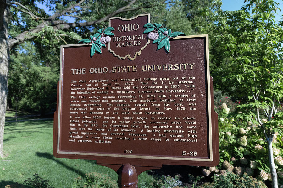 Ohio State University historical marker Photograph by Eldon McGraw