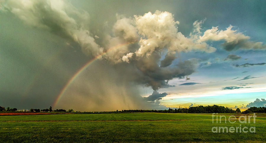 Ohio Stormy Rainbow Sunset Photograph by Teresa Jack