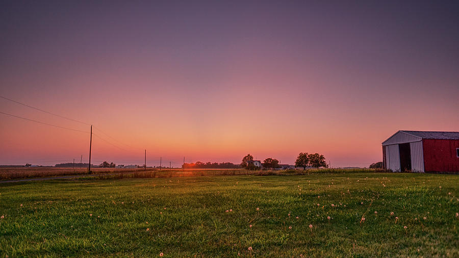 Ohio Sunset in Van Wert OH Photograph by Daniel Brinneman
