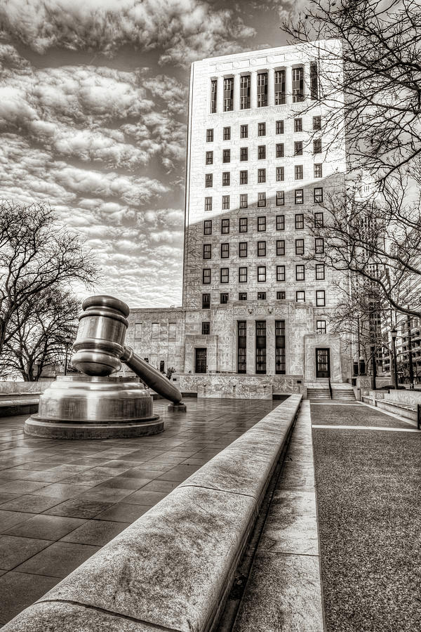 Ohio Supreme Court And Worlds Largest Gavel - Sepia Edition Photograph by Gregory Ballos