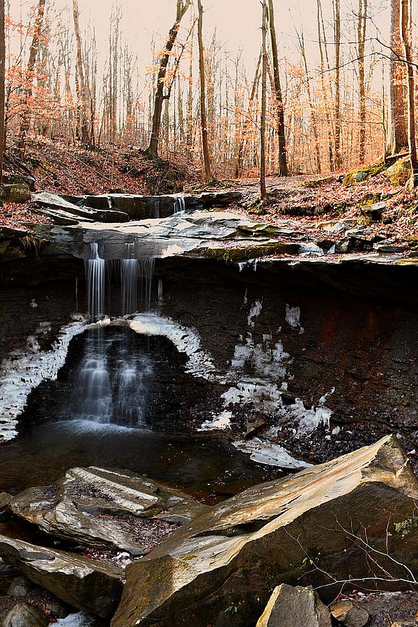 Ohio Waterfall in Winter Photograph by Kelly Ryan - Fine Art America