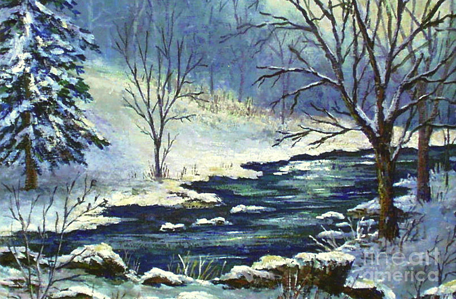 Ohio Winter Painting by Lou Ann Bagnall