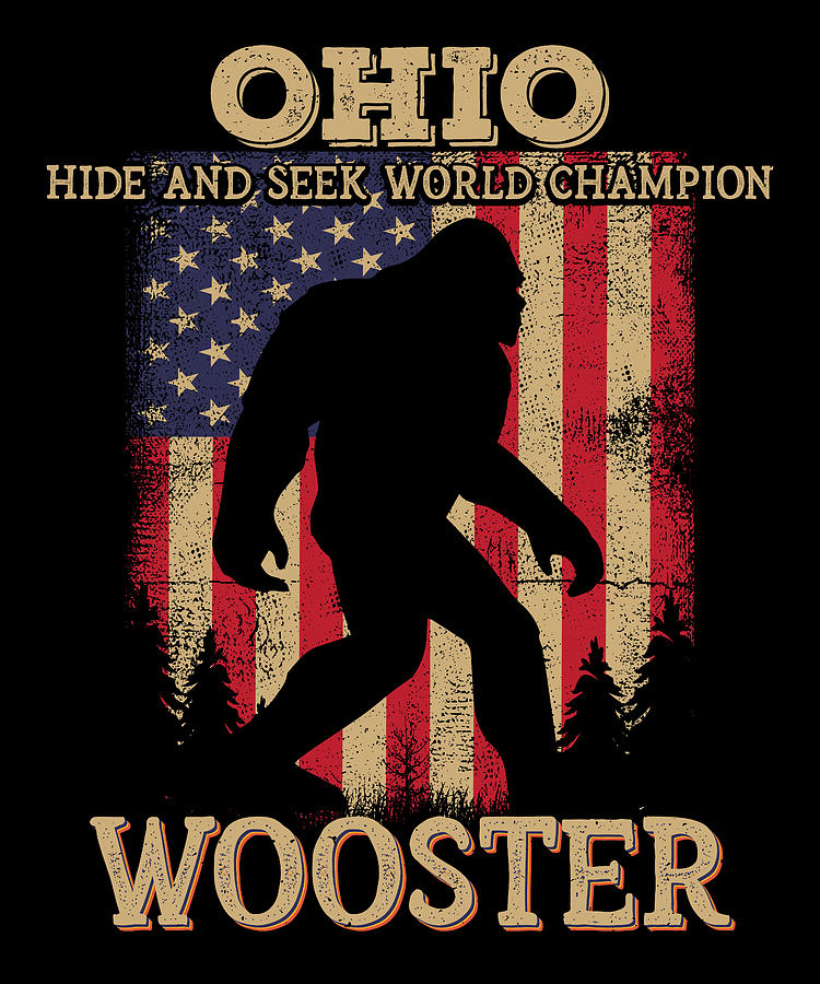 Ohio Wooster Bigfoot USA Flag Sasquatch lovers Digital Art by Elsayed ...