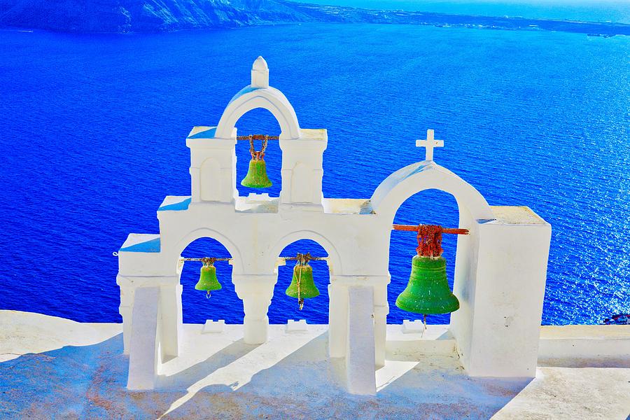 Oia Santorini Bells Photograph by John Babis