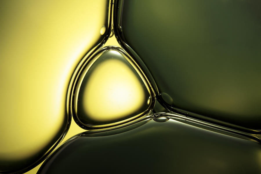 Oil & Water - Abstract Green Macro Background Photograph by ThomasVogel